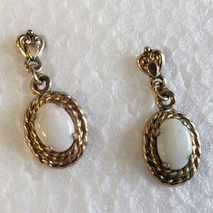 Estate Gold Opal Earrings